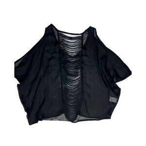 UK2LA Sheer Top Lightweight Black White – Size Small – Casual/Beach/Party